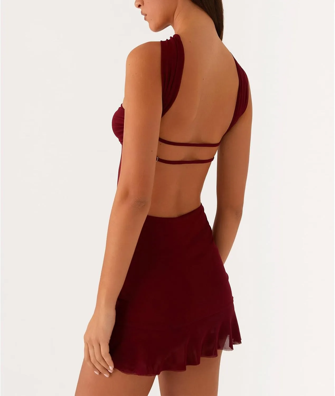 Women Floral Tube Strapless Mini Dress Y2k Cute with Scarf Short Dresses Bodycon Backless Beach Formal Sundress