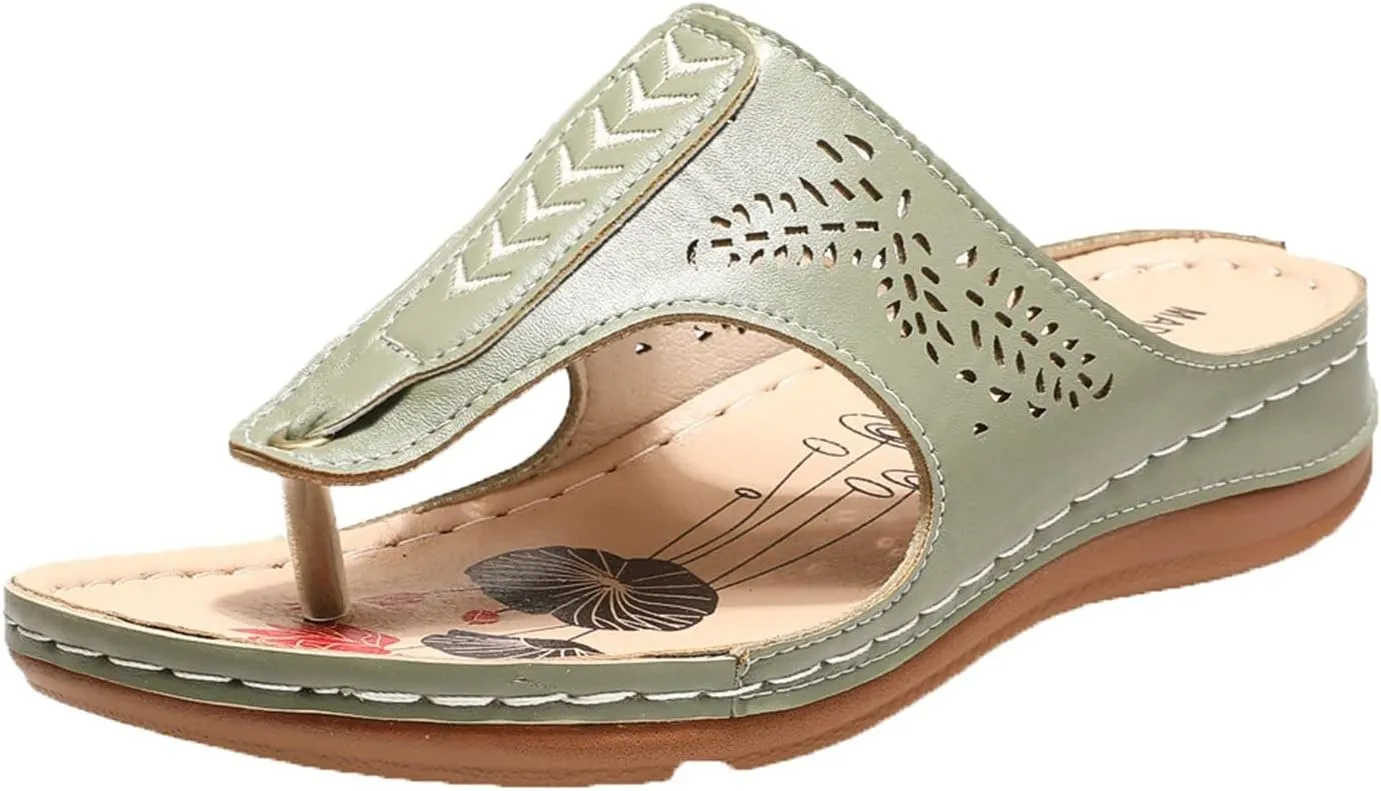 Women Orthopedic Sandals Clip Toe Thong Wedge Sandals For Women Open Toe Slingback Flip Flops Slip On Slides