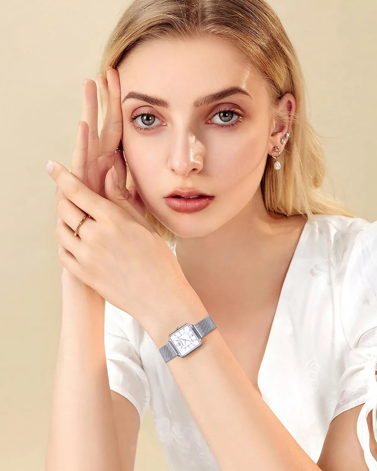 Women Watches Square Face Fashion Vintage Bracelet Party Wrist Watch for Ladies