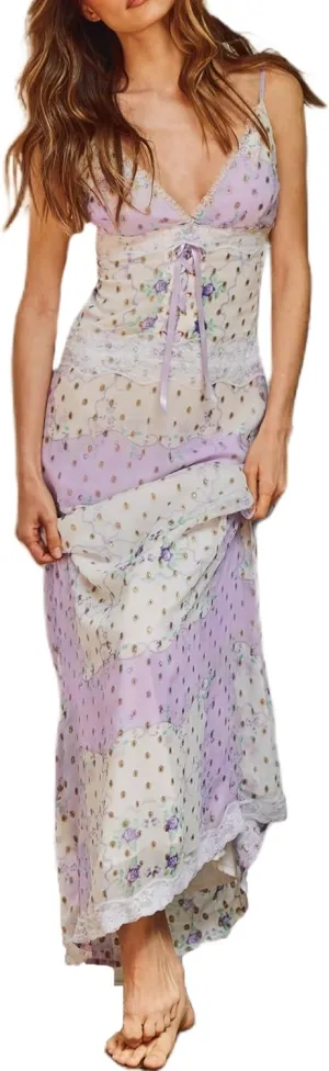 Women Y2k Patchwork Floral Maxi Dress Boho Smocked Tie Shoulder Long Sundress Flowy Summer Beach Vacation Dresses