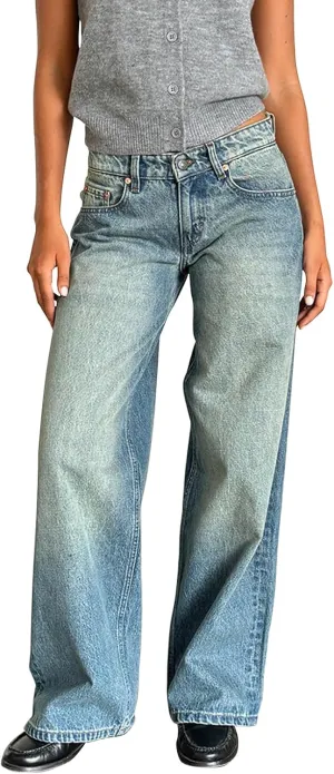 Women's Baggy Denim Pants High Waisted Y2K Wide Leg Oversized Plus Size Boyfriend Cargo Jeans Streetwear Trousers