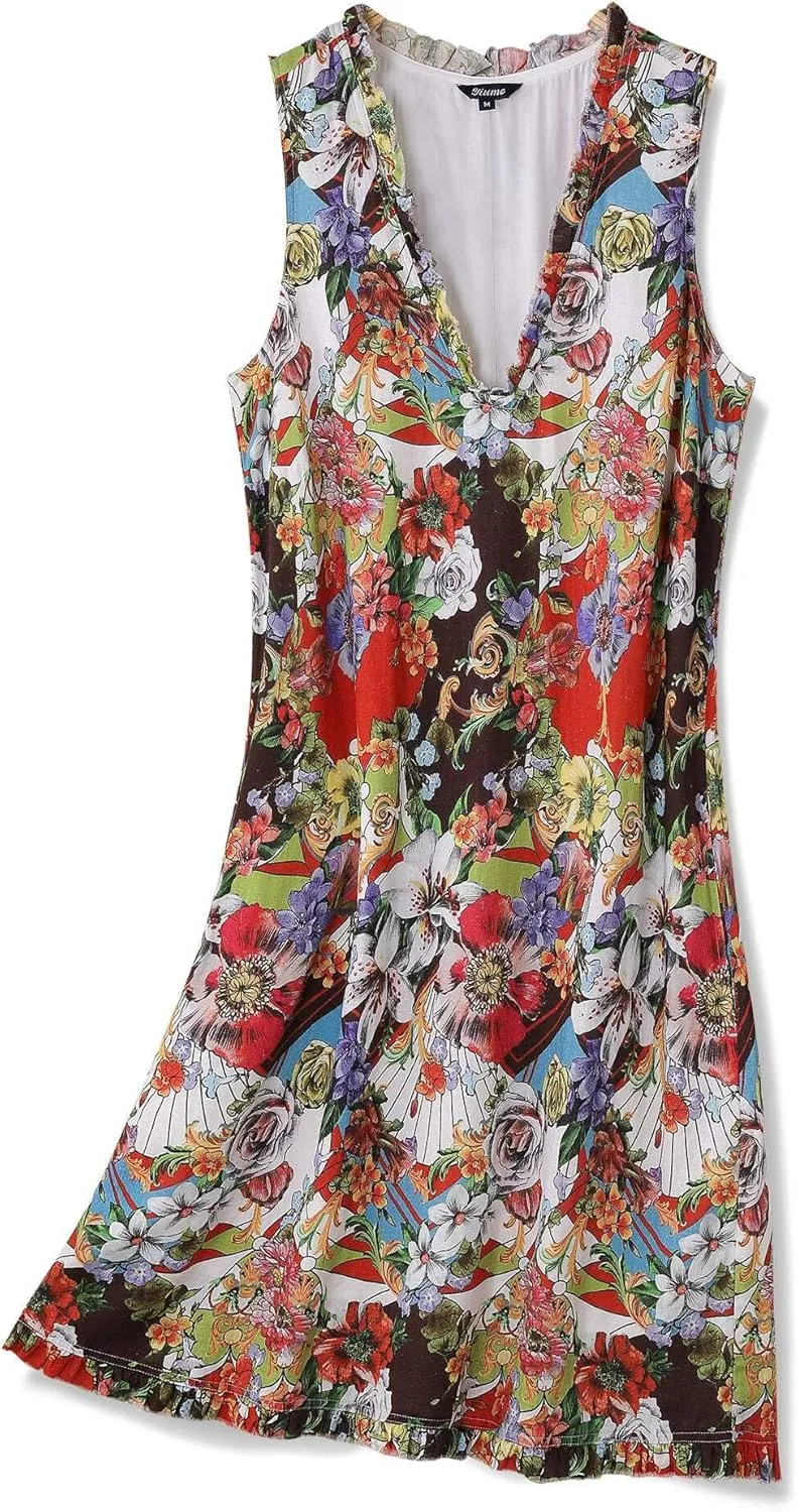 Womens Dress Floral Tropical Print Summer Casual Sunndresses Beach Vacation Party Wear