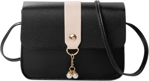 Women's Fashion Shoulder Bags Retro Studded Crossbody Bags Small Shoulder Purses Beach Bag Water Proof Sandproof(Black)