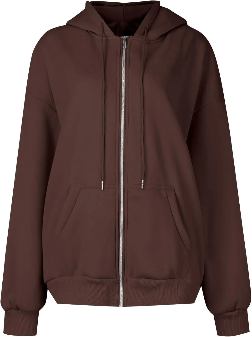 Women's Full Zip Up Hoodie Long Sleeve Hooded Sweatshirts Pockets Jacket Casual Coat Fall Outfits 2024 Trendy