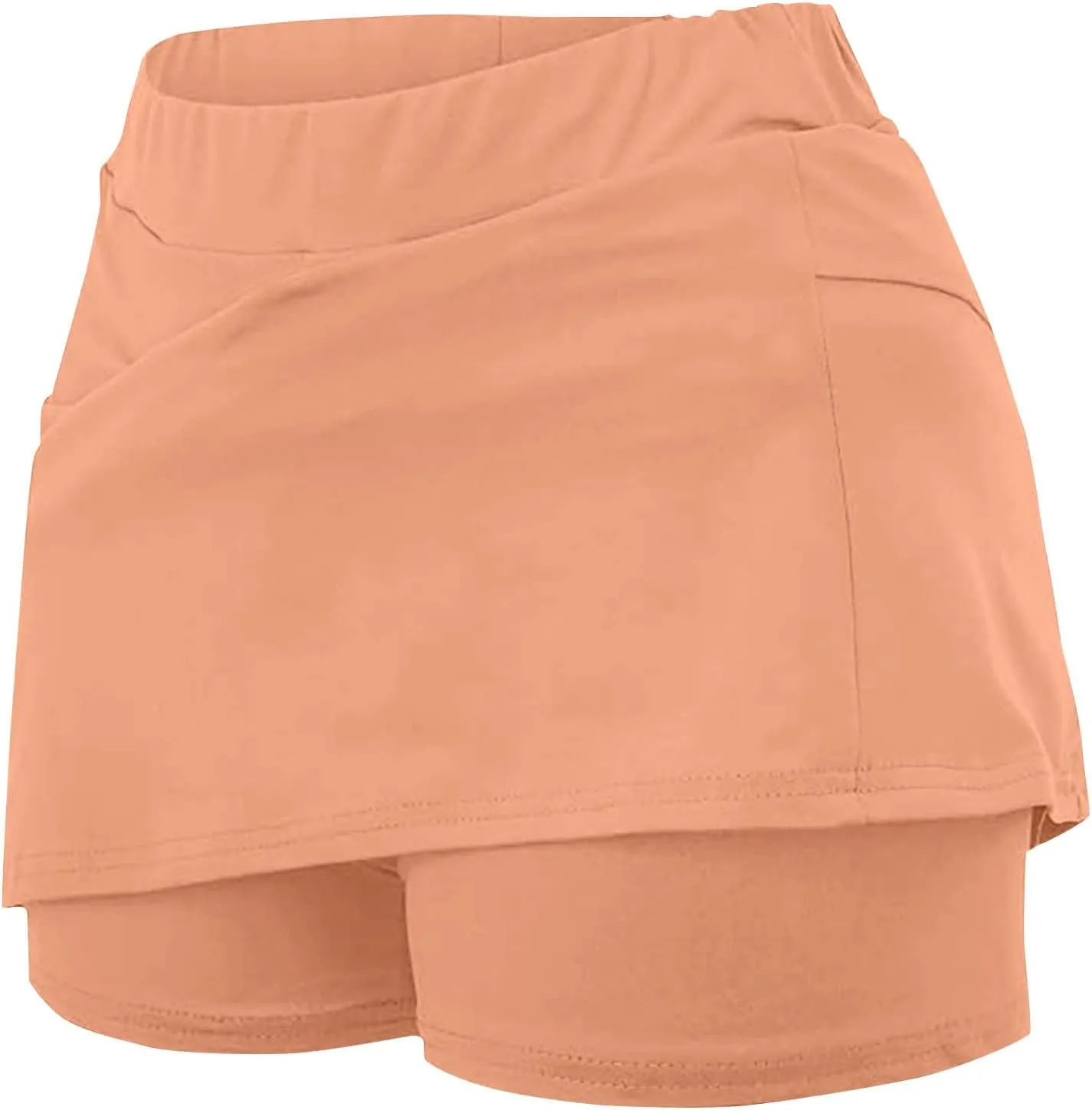Womens Golf Skirts Sport Tennis Skort High Cut Basic Slim Thin Summer Fall Bodycon Pencil Mini Skirts with Inner Shorts
