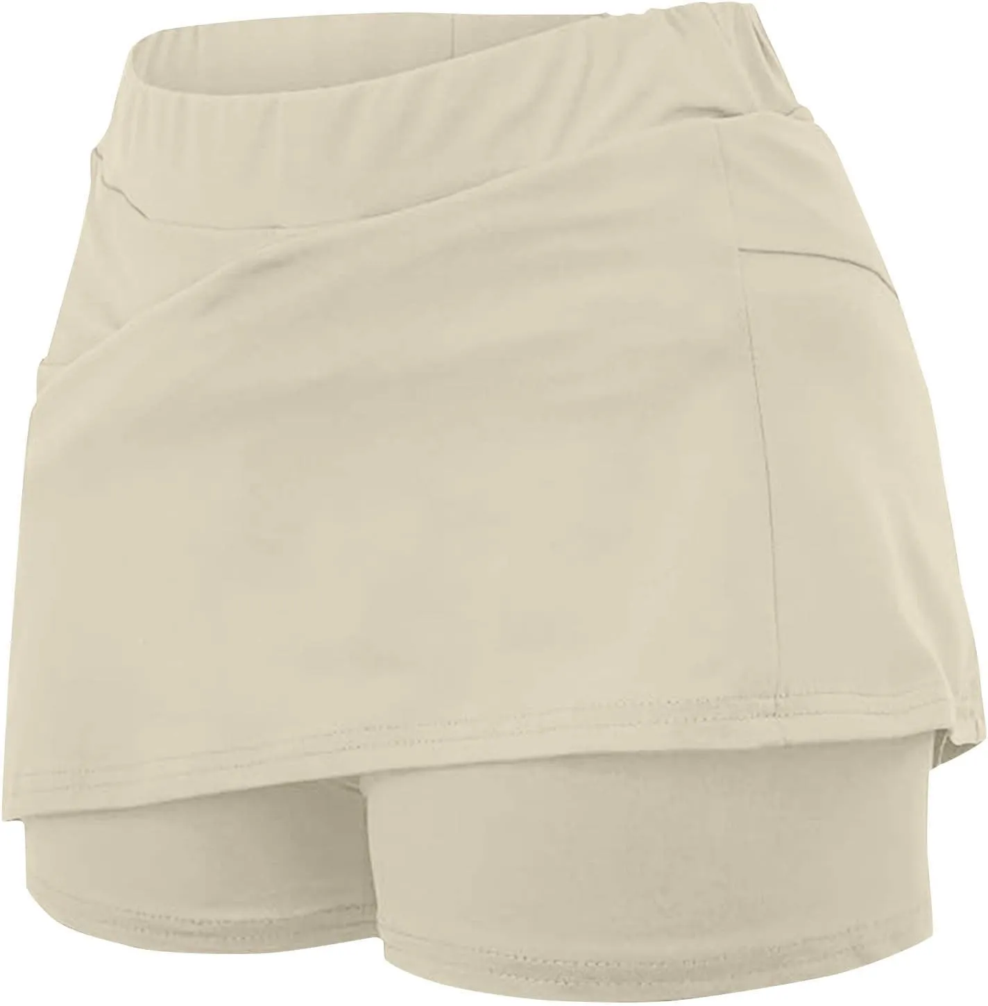 Womens Golf Skirts Sport Tennis Skort High Cut Basic Slim Thin Summer Fall Bodycon Pencil Mini Skirts with Inner Shorts