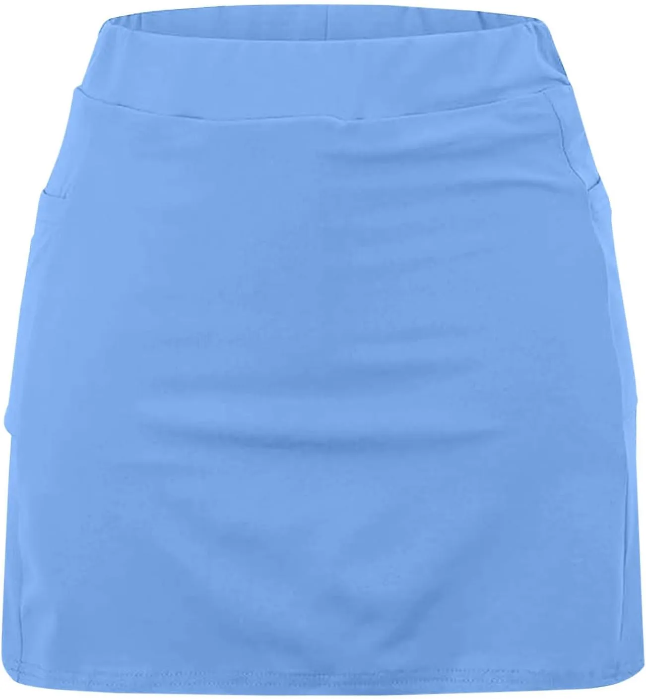 Womens Golf Skirts Sport Tennis Skort High Cut Basic Slim Thin Summer Fall Bodycon Pencil Mini Skirts with Inner Shorts