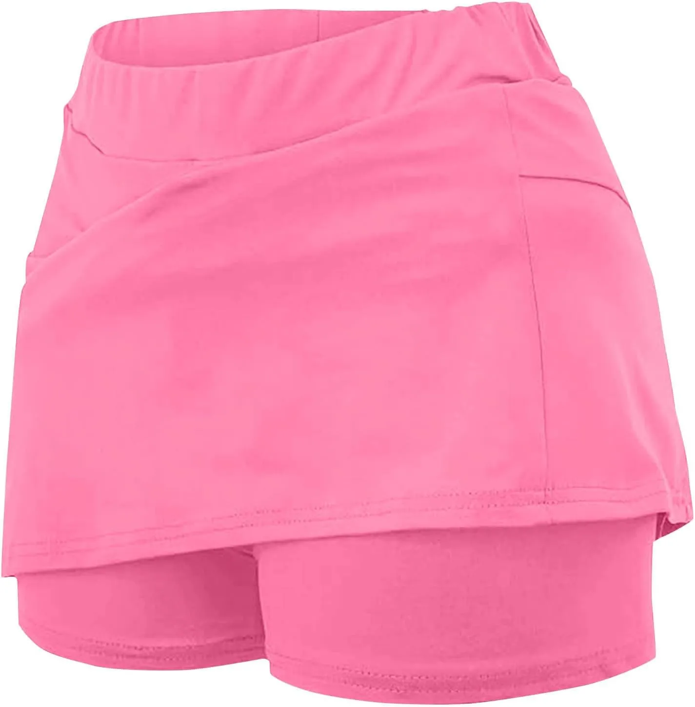 Womens Golf Skirts Sport Tennis Skort High Cut Basic Slim Thin Summer Fall Bodycon Pencil Mini Skirts with Inner Shorts