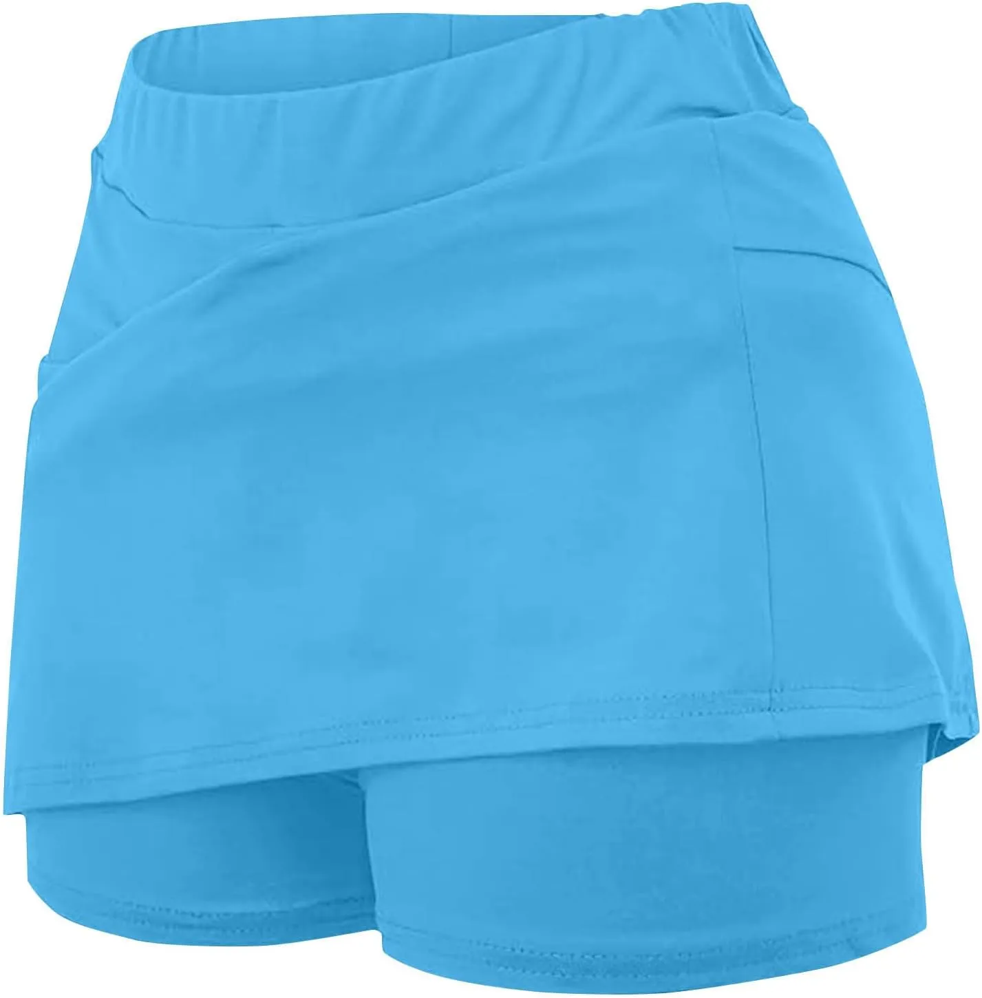 Womens Golf Skirts Sport Tennis Skort High Cut Basic Slim Thin Summer Fall Bodycon Pencil Mini Skirts with Inner Shorts