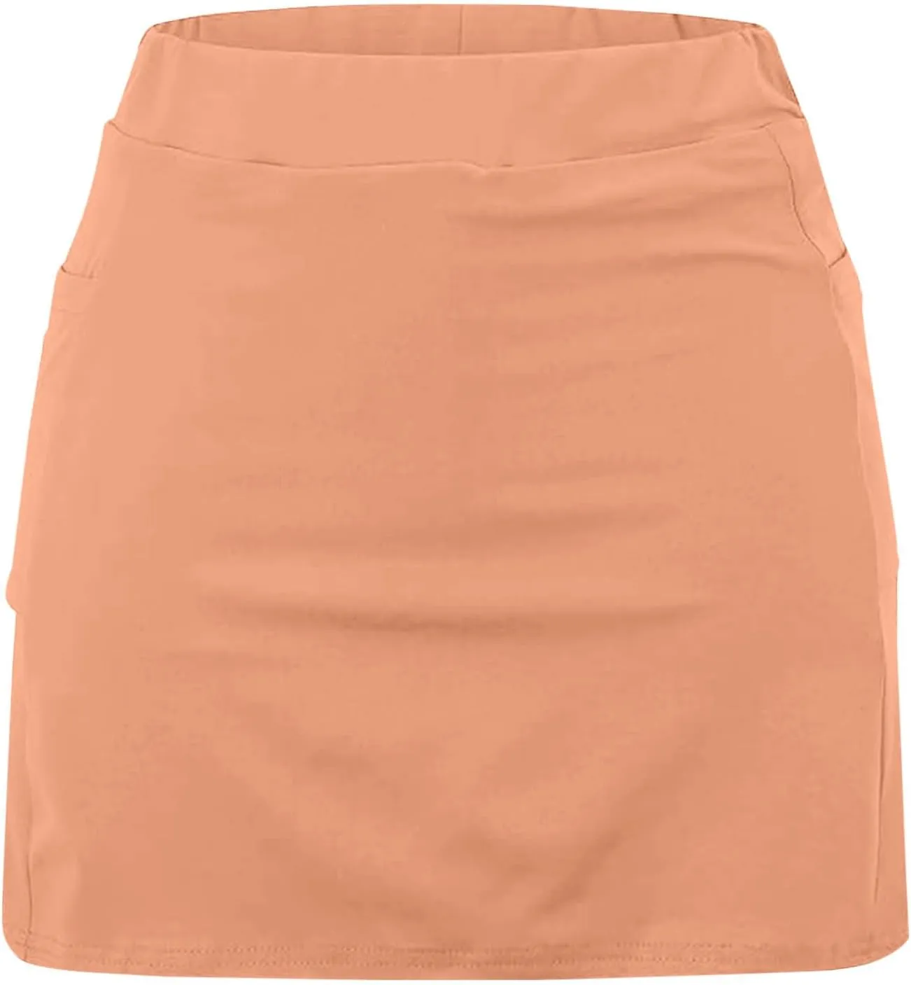 Womens Golf Skirts Sport Tennis Skort High Cut Basic Slim Thin Summer Fall Bodycon Pencil Mini Skirts with Inner Shorts