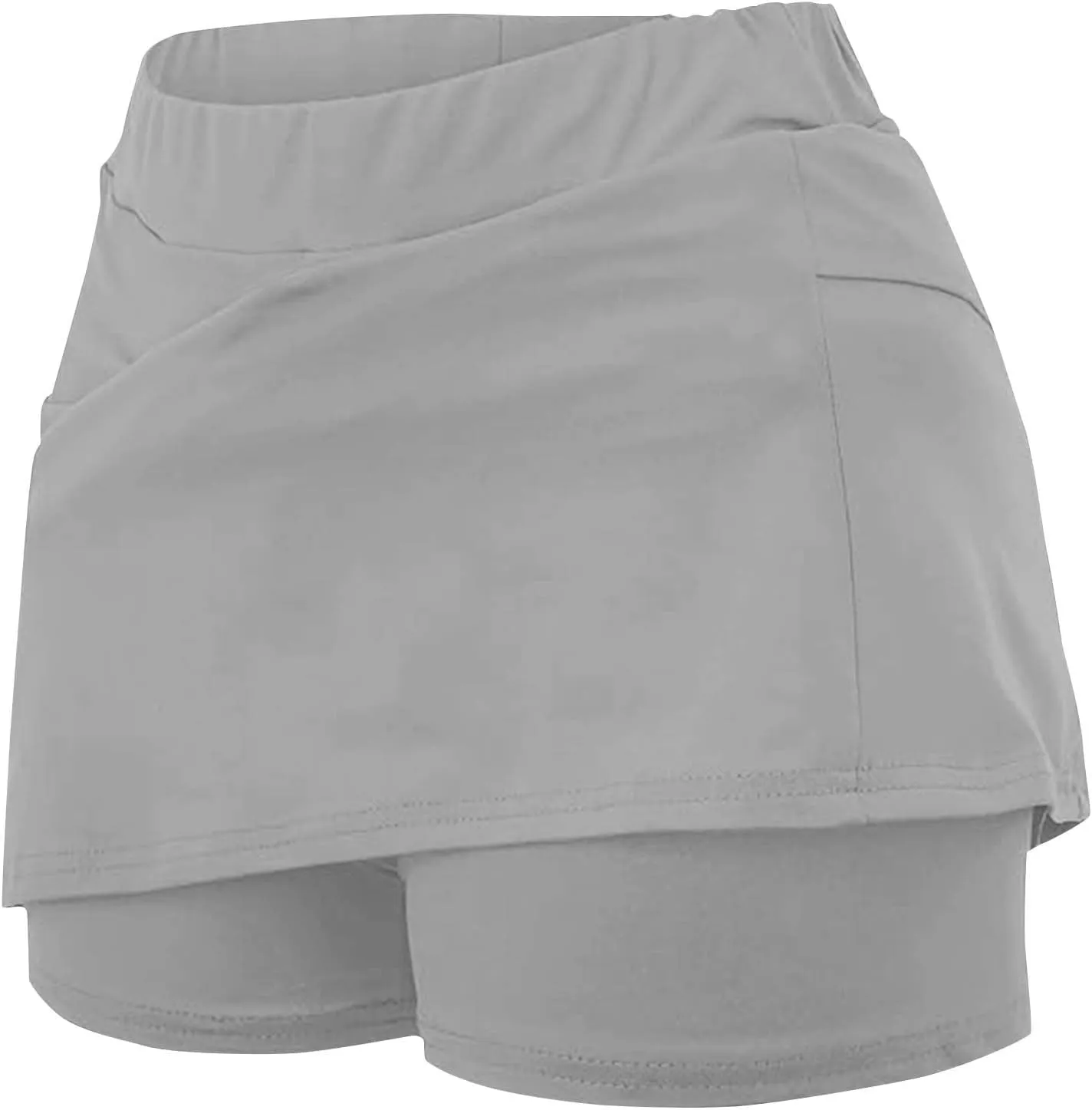 Womens Golf Skirts Sport Tennis Skort High Cut Basic Slim Thin Summer Fall Bodycon Pencil Mini Skirts with Inner Shorts