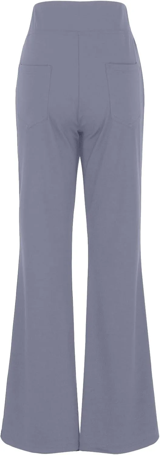 Womens High Waist Pants Summer Straight Leg Yoga Slacks Casual Stretch Workout Running Athletic Trousers with Pockets