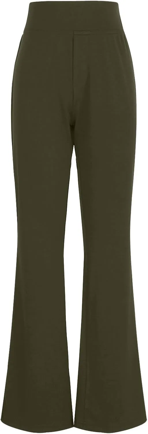 Womens High Waist Pants Summer Straight Leg Yoga Slacks Casual Stretch Workout Running Athletic Trousers with Pockets
