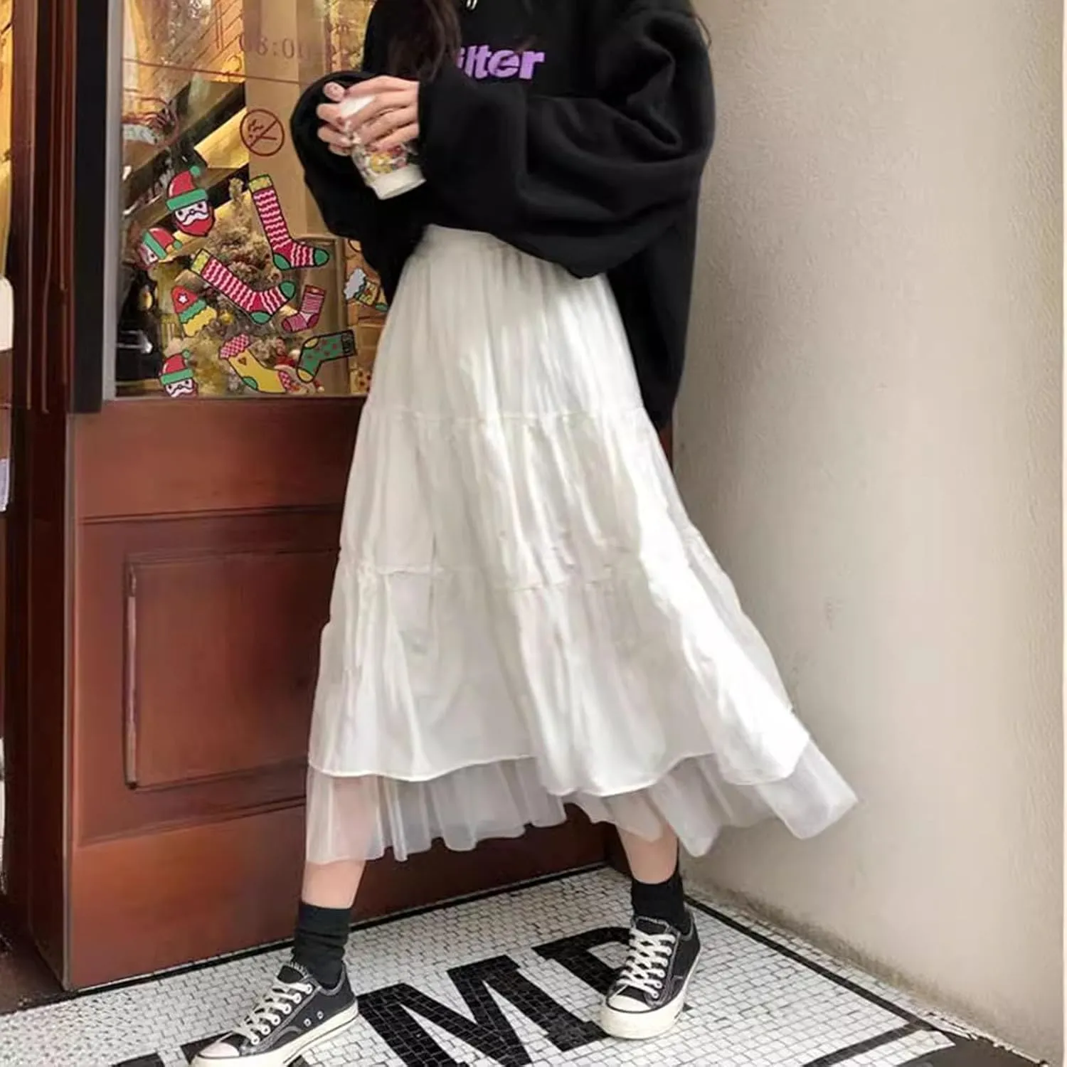 Women's Layered Tiered Skirt Summer Casual Elegant High Waisted Loose Flowy Long Skirts with Pockets 2025 Y2K