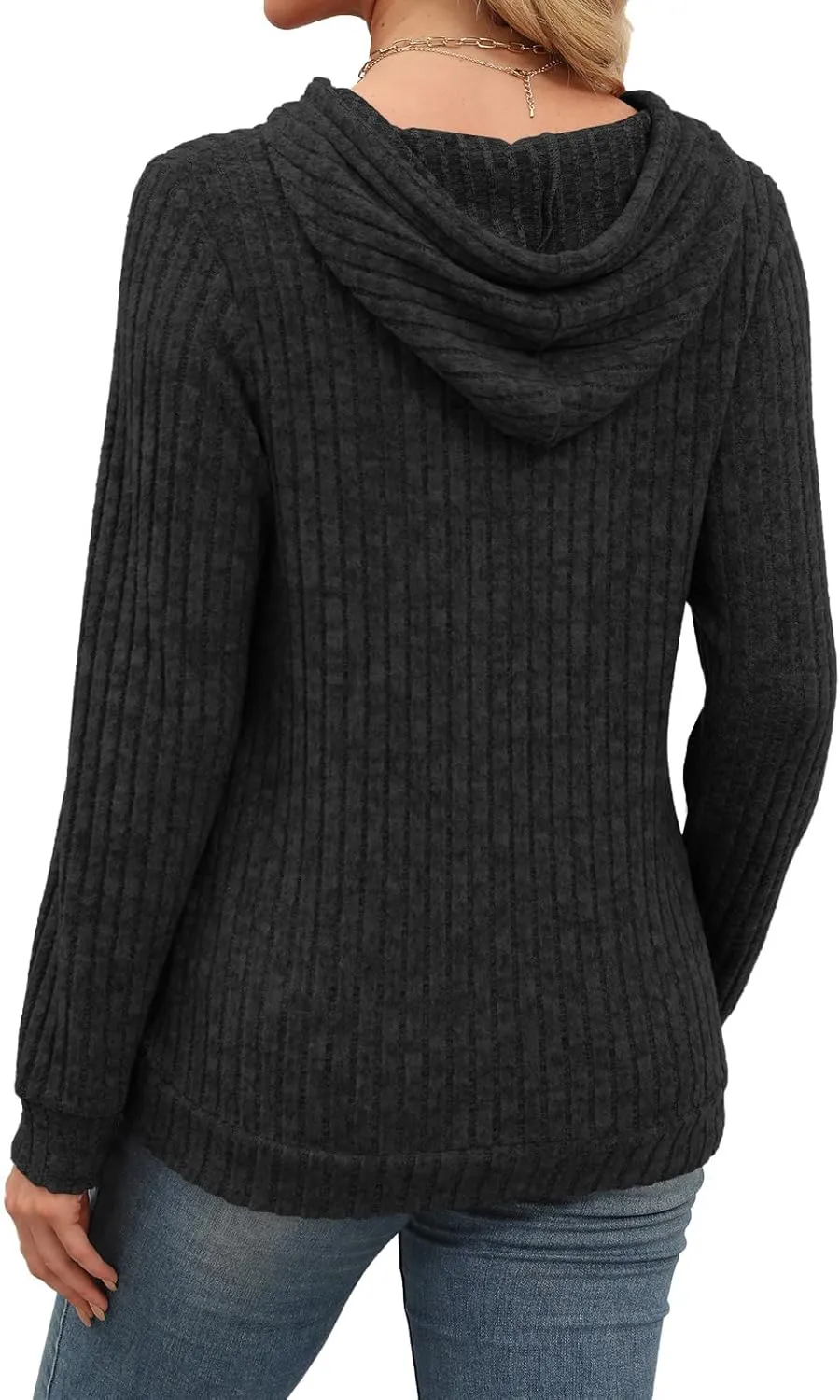 Womens Lightweight Hoodie Sweaters Long Sleeve Shirts Casual Loose Knit Tops Fall Fashion 2024