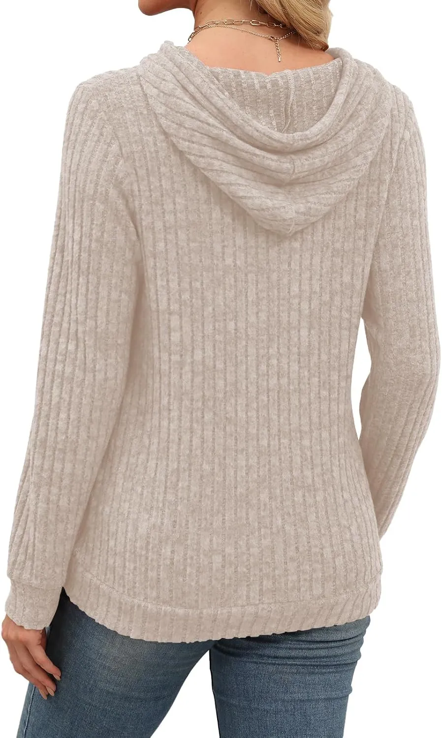 Womens Lightweight Hoodie Sweaters Long Sleeve Shirts Casual Loose Knit Tops Fall Fashion 2024