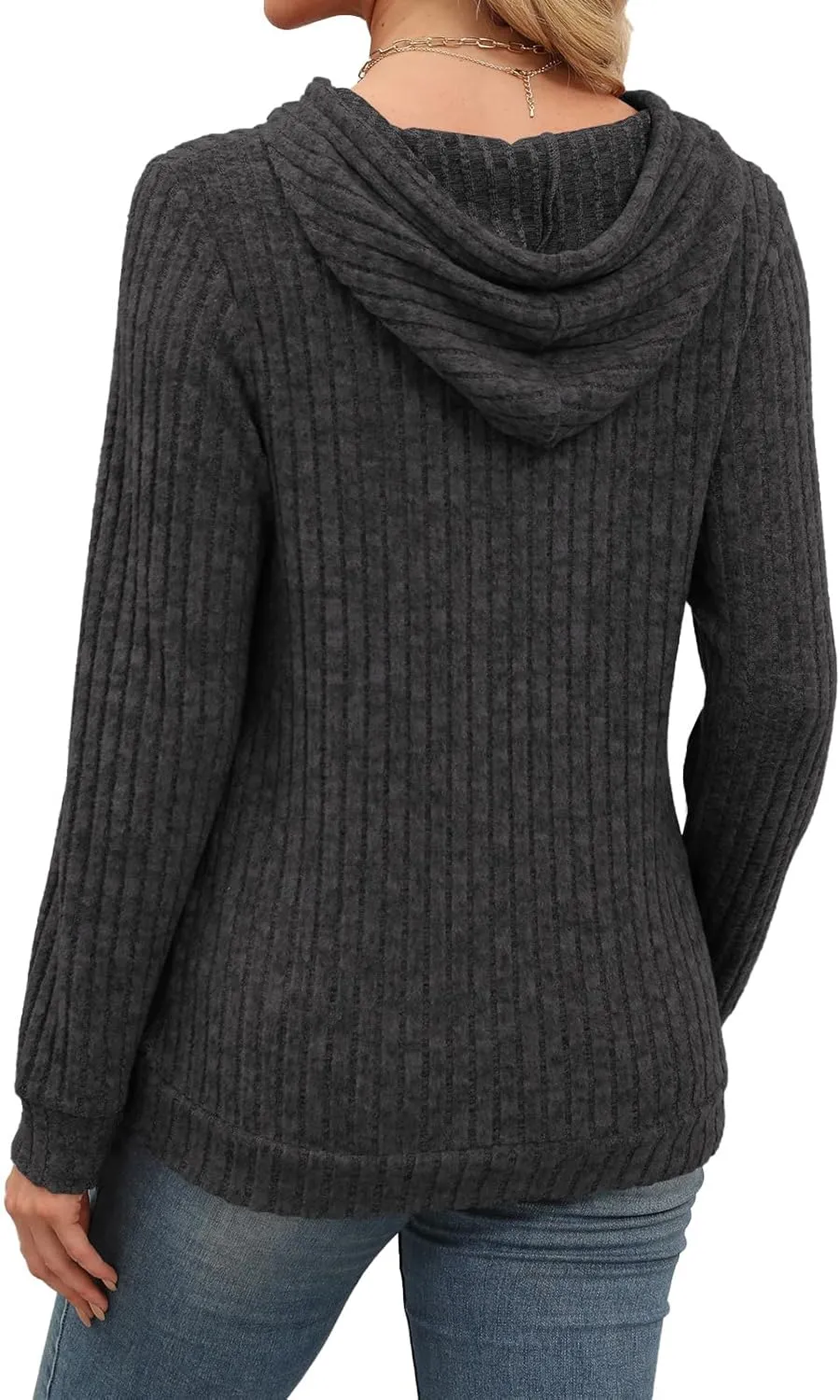 Womens Lightweight Hoodie Sweaters Long Sleeve Shirts Casual Loose Knit Tops Fall Fashion 2024