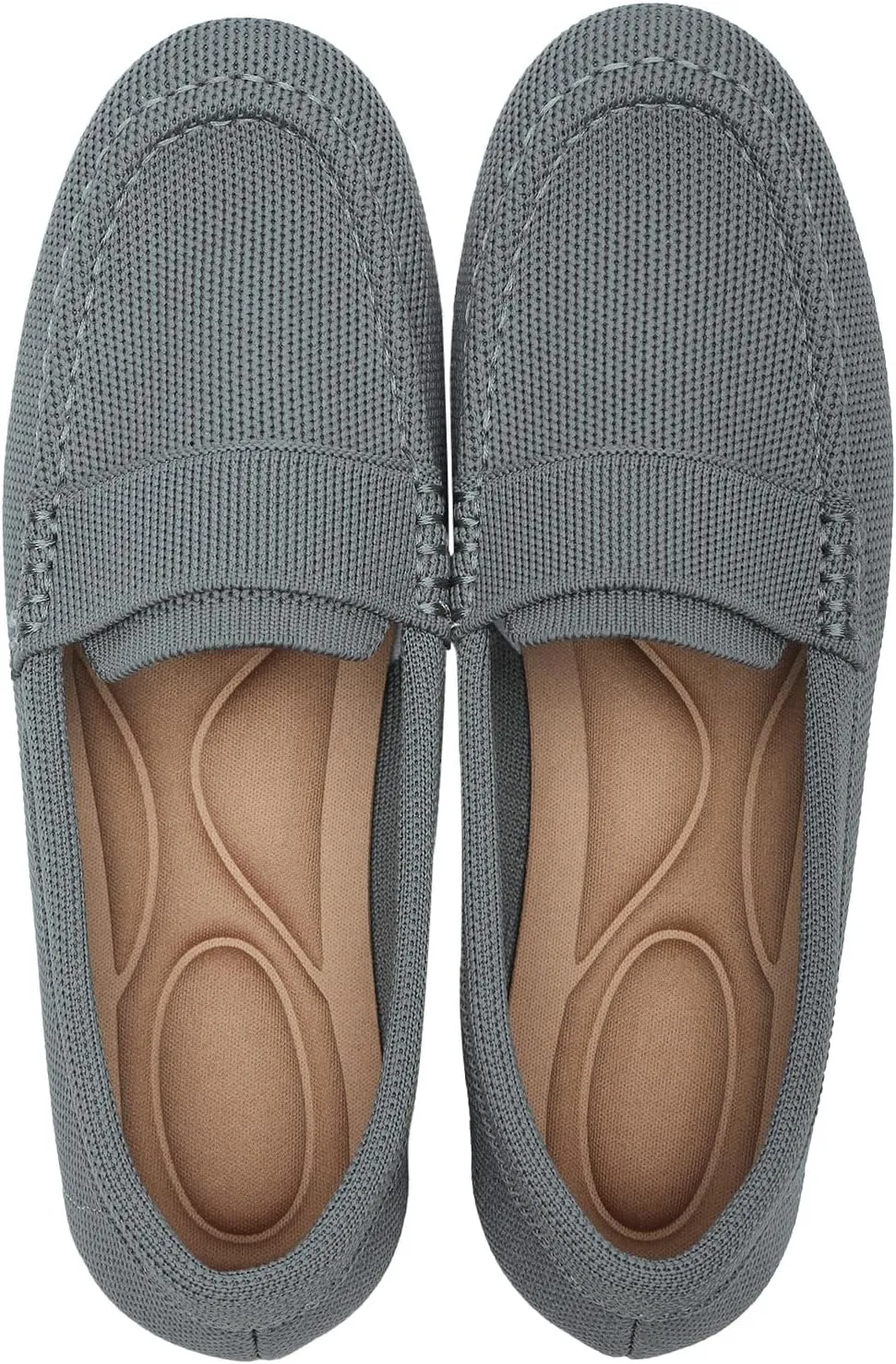 Women's Lightweight Knitted Loafers Casual Flat Shoes Comfortable Boat Shoes Flat Bottomed Breathable Shoes