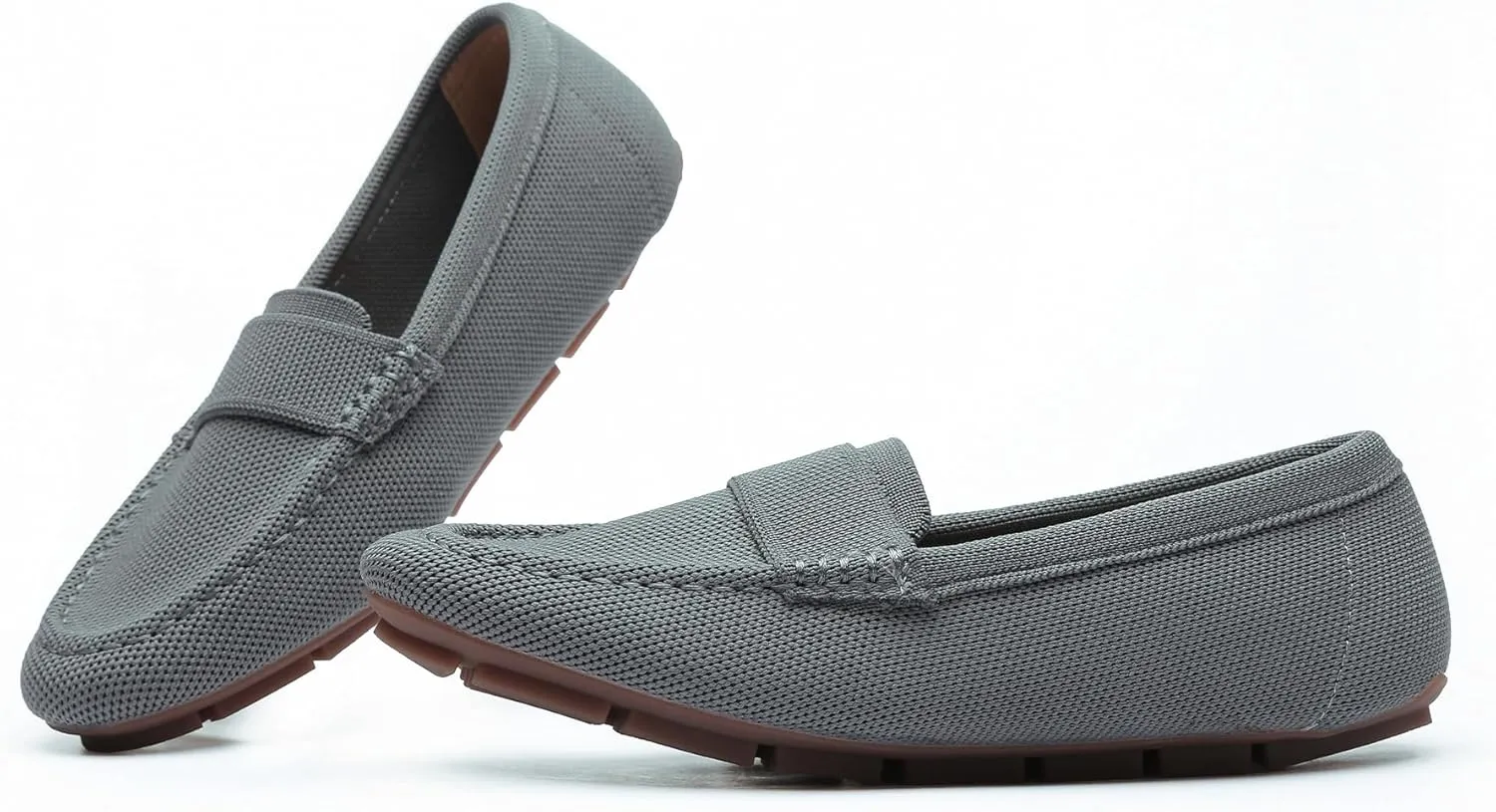 Women's Lightweight Knitted Loafers Casual Flat Shoes Comfortable Boat Shoes Flat Bottomed Breathable Shoes