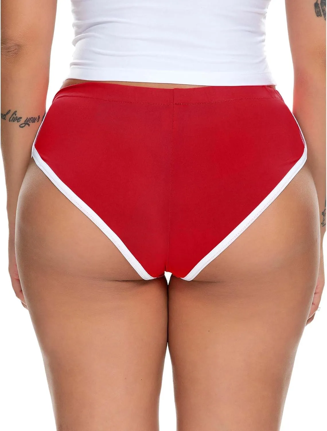 Women's Low Rise Dolphin Shorts Daisy Dukes Plus Running Workout Fitness Sport High Cut Yoga Booty Shorts