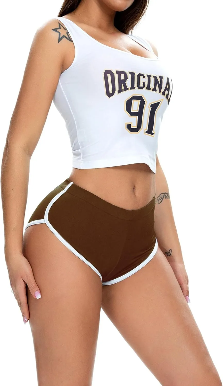 Women's Low Rise Dolphin Shorts Daisy Dukes Plus Running Workout Fitness Sport High Cut Yoga Booty Shorts