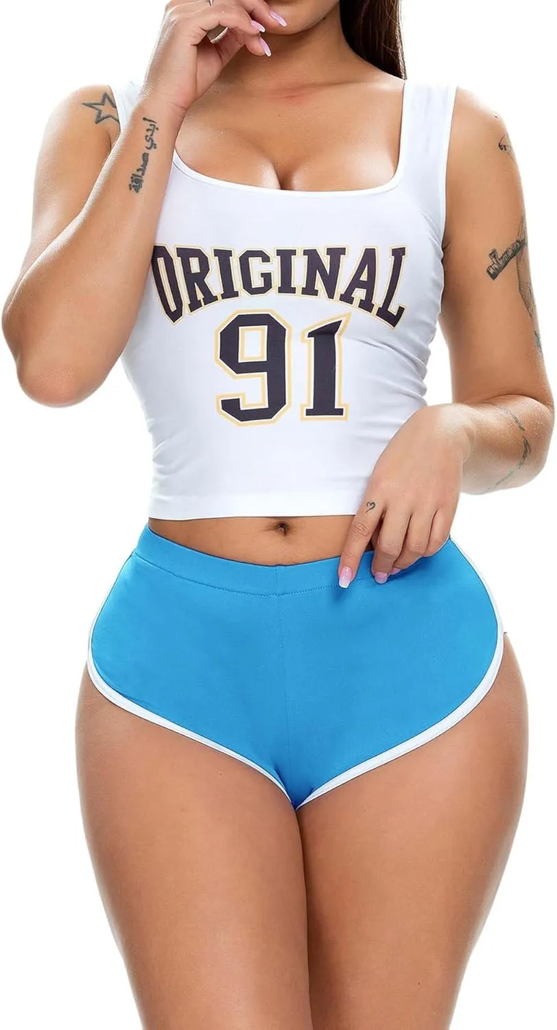 Women's Low Rise Dolphin Shorts Daisy Dukes Plus Running Workout Fitness Sport High Cut Yoga Booty Shorts
