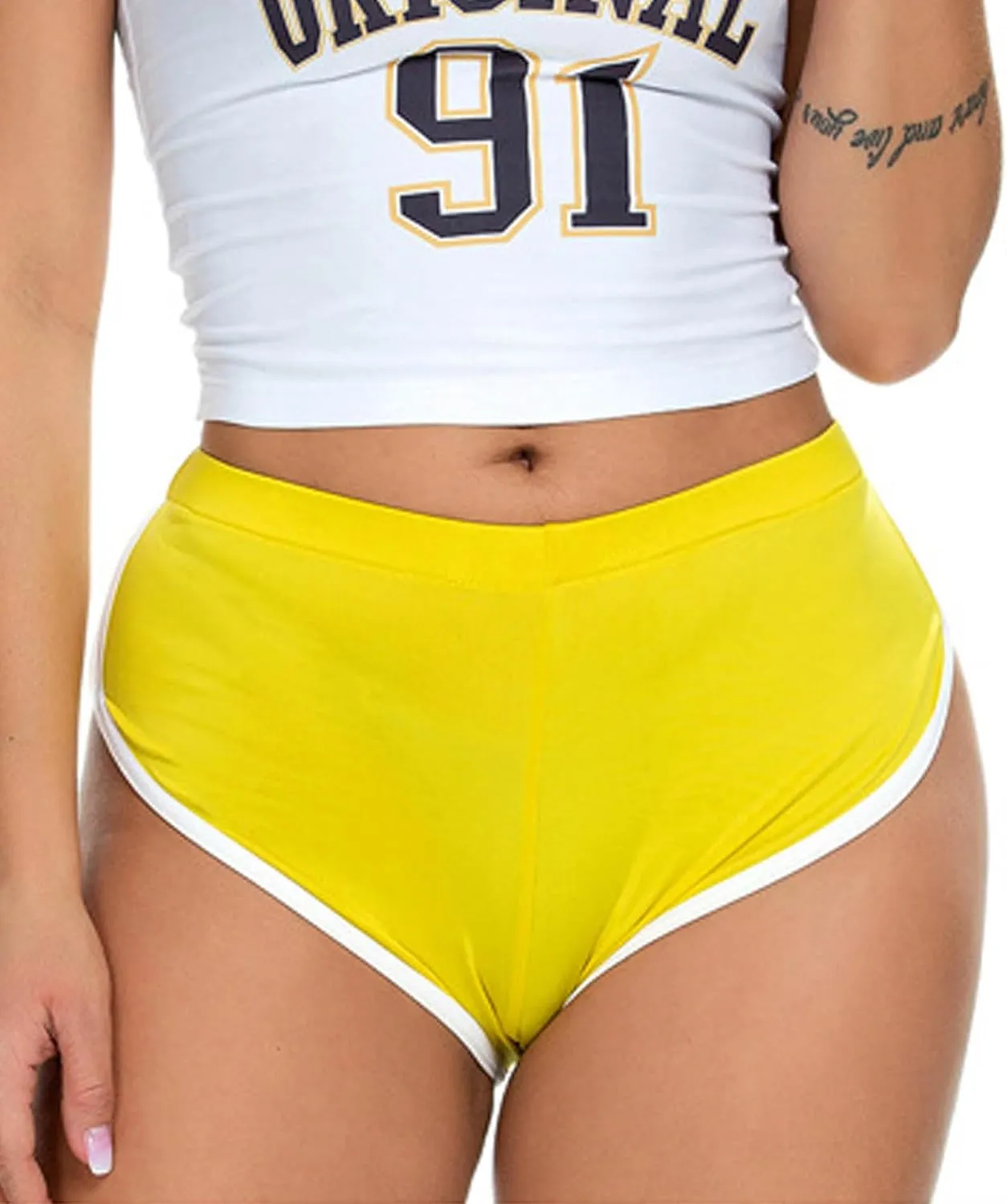 Women's Low Rise Dolphin Shorts Daisy Dukes Plus Running Workout Fitness Sport High Cut Yoga Booty Shorts