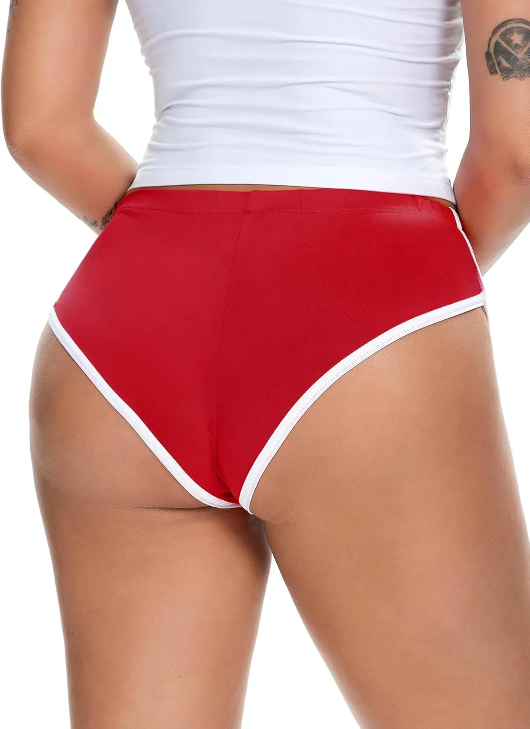 Women's Low Rise Dolphin Shorts Daisy Dukes Plus Running Workout Fitness Sport High Cut Yoga Booty Shorts
