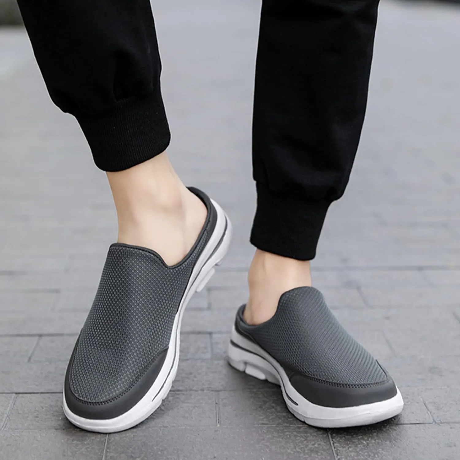 Womens Mules Casual Non Slip Orthopedic Sneakers with Arch Support Mesh Breathable Soft Sole Mules Lightweight Summer Comfortable Walking Shoes Casual Slippers Beach Footwear