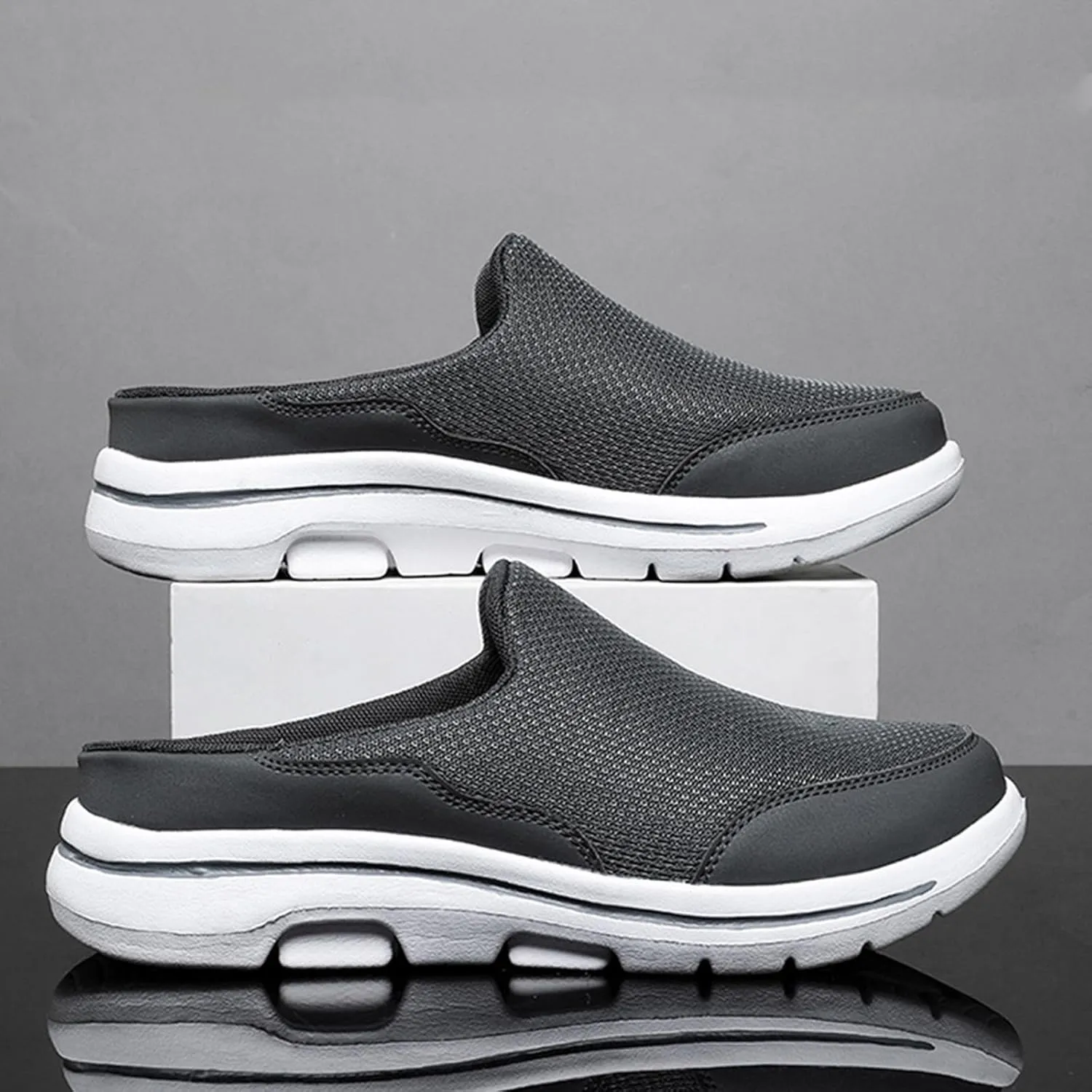 Womens Mules Casual Non Slip Orthopedic Sneakers with Arch Support Mesh Breathable Soft Sole Mules Lightweight Summer Comfortable Walking Shoes Casual Slippers Beach Footwear