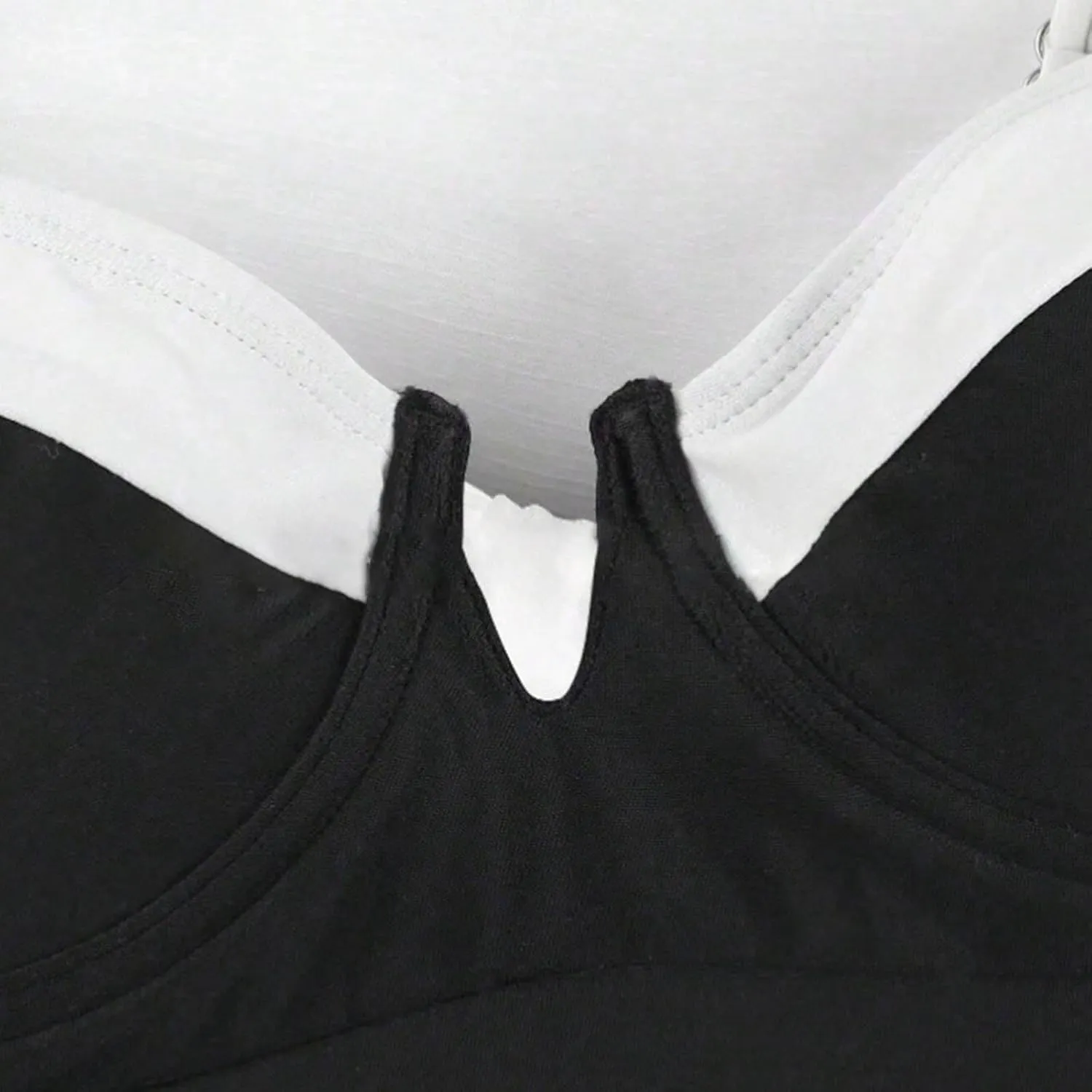 Women's One Piece Swimsuit Tummy Control Bathing Suits High Cut V Neck Color Block Slimming Spaghetti Strap Swimwear