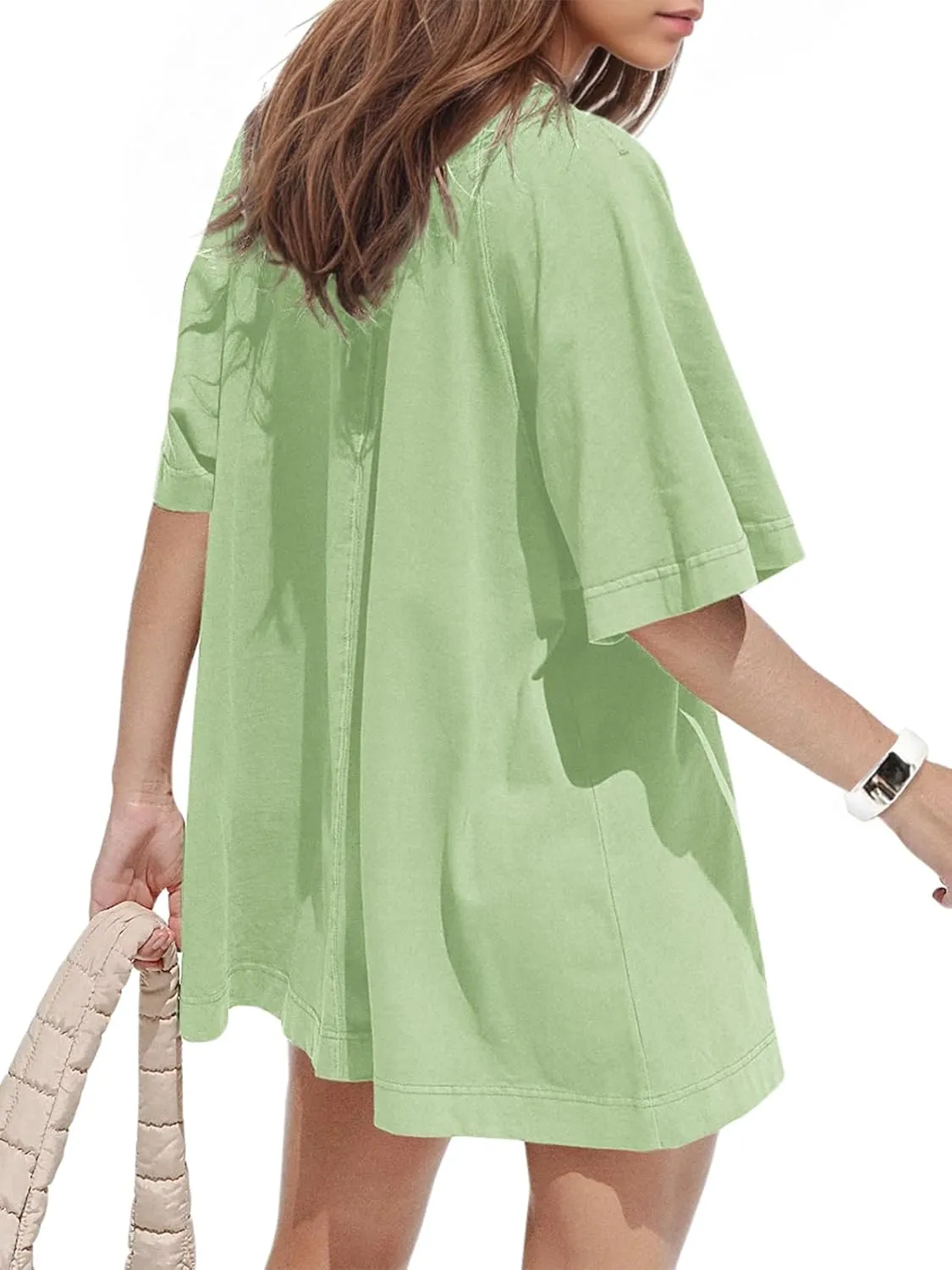 Women's Oversized Tshirts Summer Short Sleeve Crew Neck Boyfriend Tee 2025 Tunic Tops to Wear with Leggings