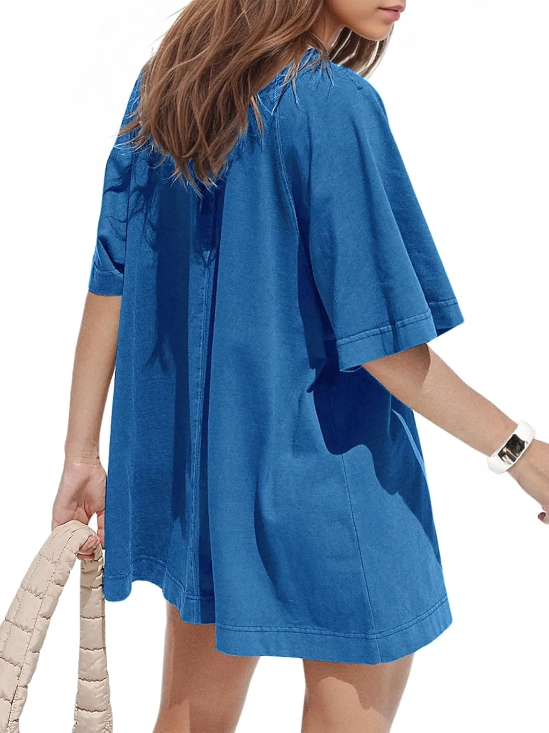 Women's Oversized Tshirts Summer Short Sleeve Crew Neck Boyfriend Tee 2025 Tunic Tops to Wear with Leggings