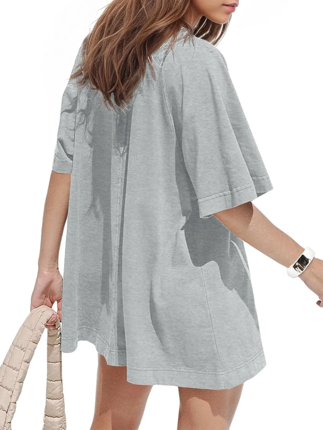 Women's Oversized Tshirts Summer Short Sleeve Crew Neck Boyfriend Tee 2025 Tunic Tops to Wear with Leggings