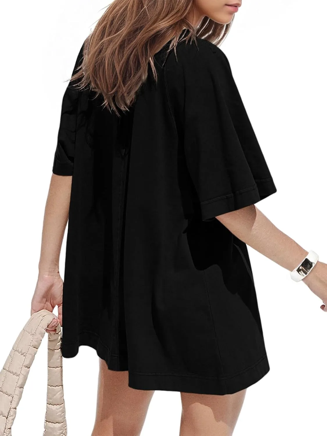 Women's Oversized Tshirts Summer Short Sleeve Crew Neck Boyfriend Tee 2025 Tunic Tops to Wear with Leggings