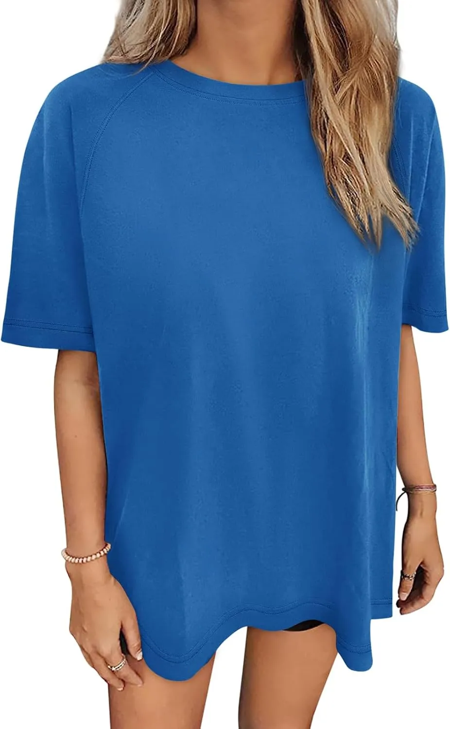 Women's Oversized Tshirts Summer Short Sleeve Crew Neck Boyfriend Tee 2025 Tunic Tops to Wear with Leggings