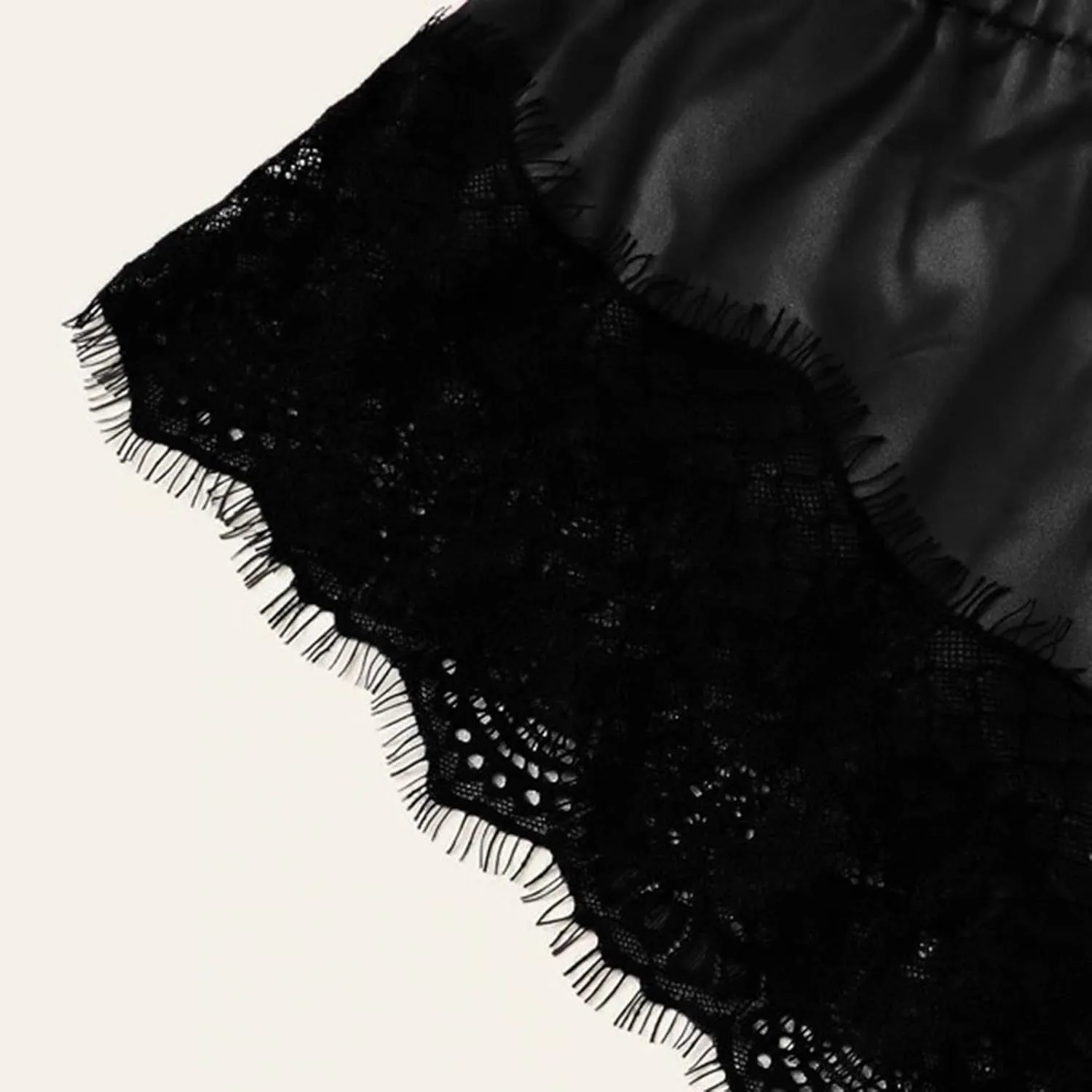 Womens Pajamas Lingerie Set Sexy Floral Lace Sleepwear Camisole and Satin Panty 2 Piece Nightwear Pjs Lounge Sets