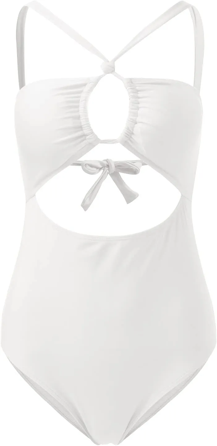 Women's Sexy One Piece Swimsuits Cutout High Cut Thong Monokini Swimsuit Cheeky Strappy Bikini Bathing Suit