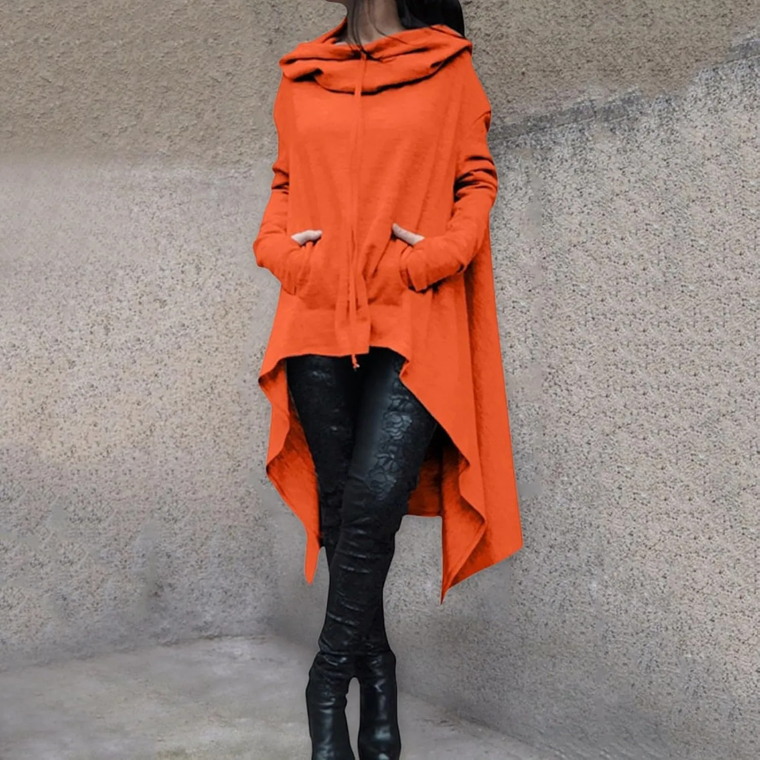 Womens Slub Knit Full-Zip Hoodie Women Loose Hoodie Long Hooded Tops Ladies Sweatshirt Sweaters Casual Fashion