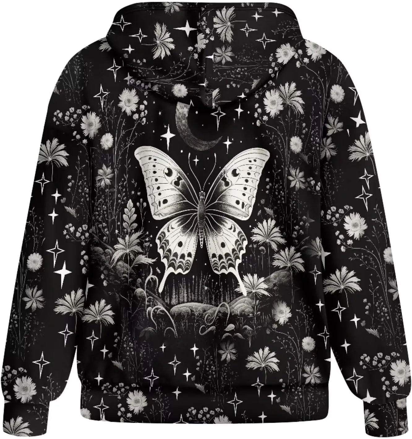 Women's Stylish Full-Zip Hoodies Oversized Hooded Sweatshirt Drawstring Long Sleeve Y2k Clothes with Pockets