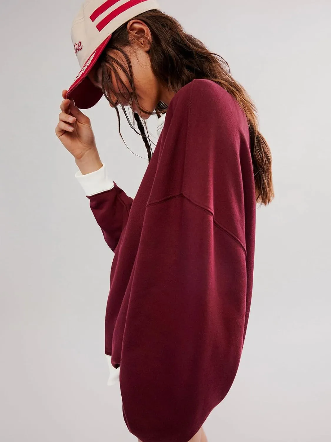 Women's Sweatshirt Fall Casual Crew Neck Pullover Loose Long Sleeve Tops Color Block Hoodies Oversized Shirts