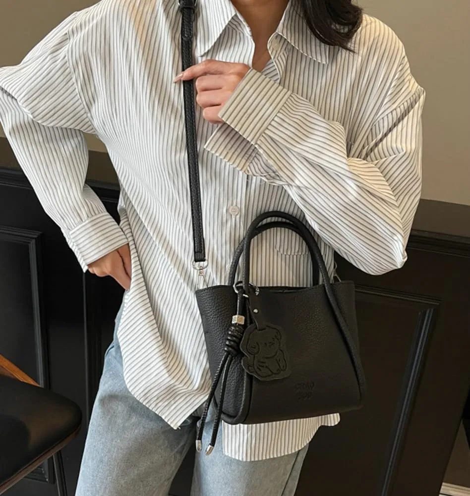 Women's Tote Bag Soft PU Leather Medium Size Shoulder Crossbody Bag Fashion Design Bucket Bag High-end Exquisite All-match