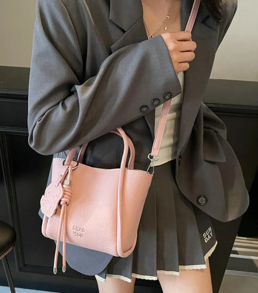 Women's Tote Bag Soft PU Leather Medium Size Shoulder Crossbody Bag Fashion Design Bucket Bag High-end Exquisite All-match