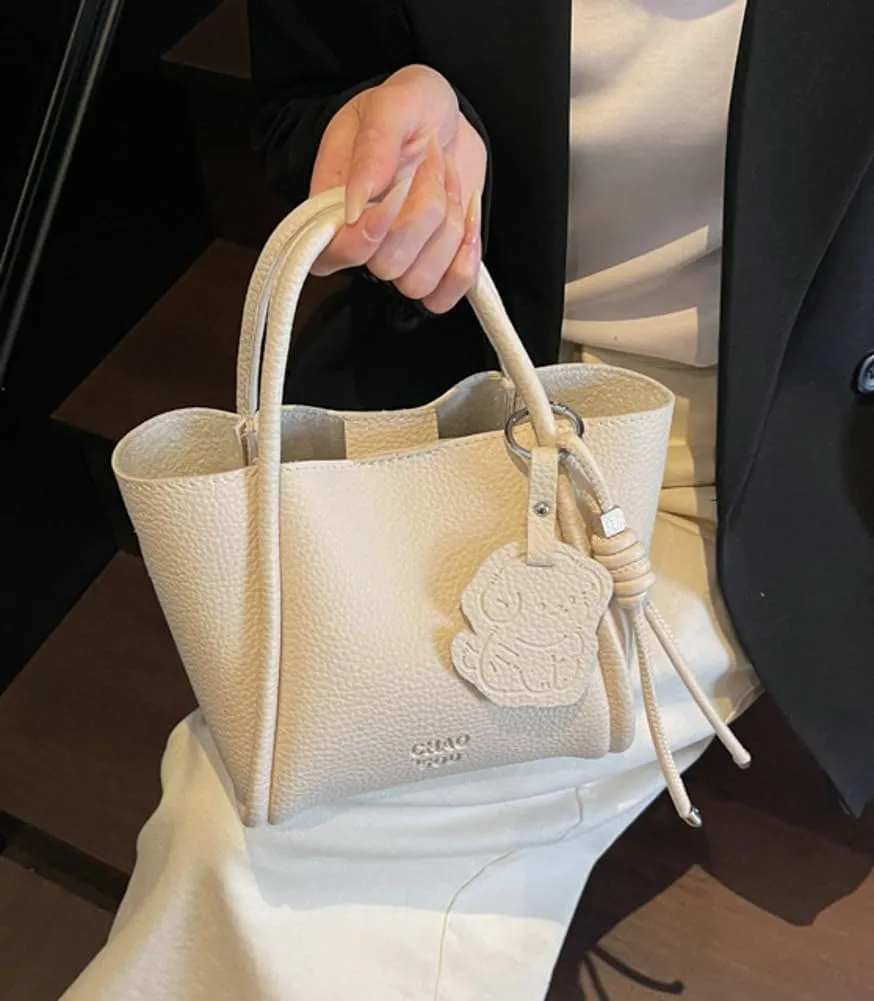 Women's Tote Bag Soft PU Leather Medium Size Shoulder Crossbody Bag Fashion Design Bucket Bag High-end Exquisite All-match