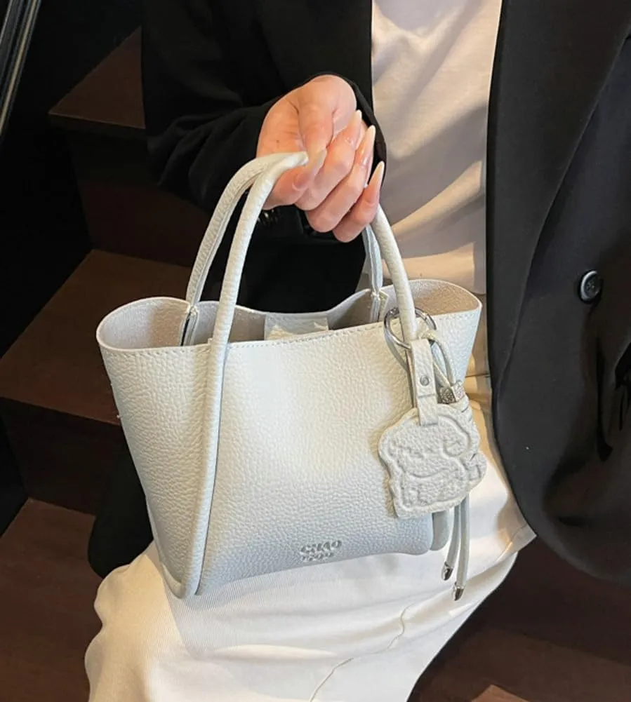 Women's Tote Bag Soft PU Leather Medium Size Shoulder Crossbody Bag Fashion Design Bucket Bag High-end Exquisite All-match