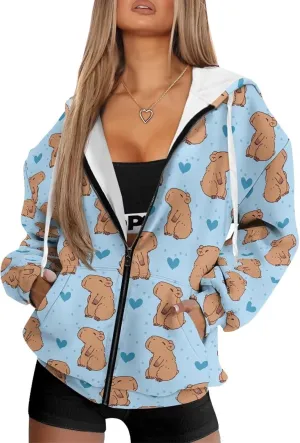 Womens Zip Up Hoodies with Pockets Soft Trendy Sweatshirt Casual Long Sleeve Jackets Fall Fashion Outfits