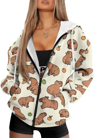 Womens Zip Up Hoodies with Pockets Soft Trendy Sweatshirt Casual Long Sleeve Jackets Fall Fashion Outfits