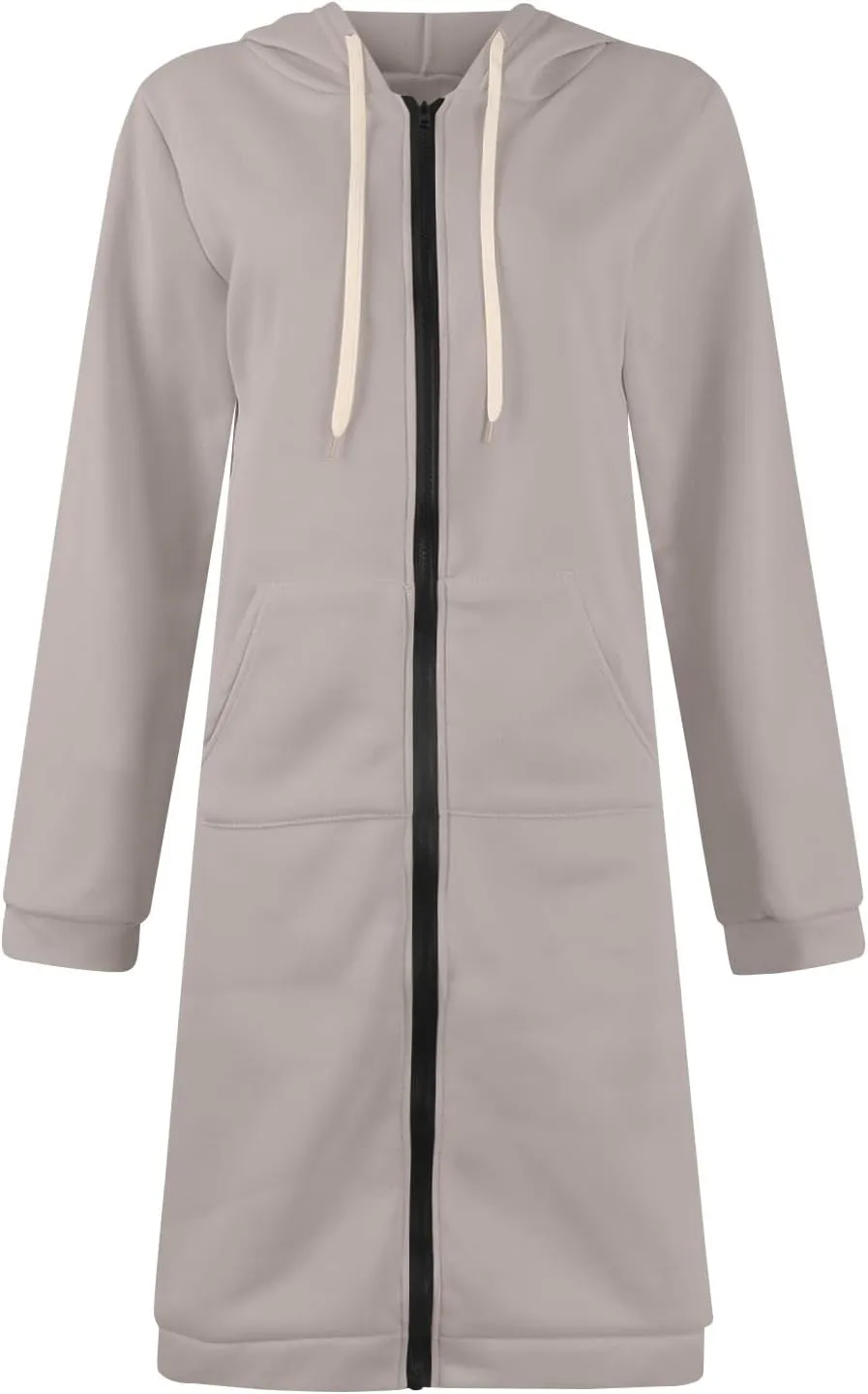 Women's Zip Up Long Hoodies Jacket Long Sleeve Drawstring Hooded Sweatshirt Coat 2024 Fall Winter Pocket Outerwear