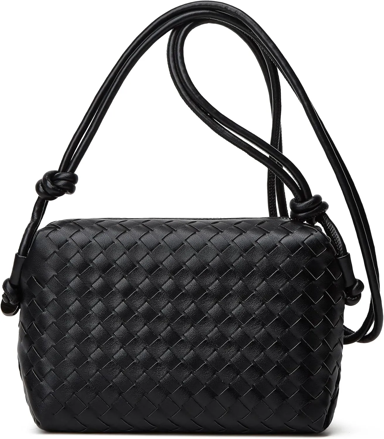 Woven Crossbody Bags for Women: Vegan Leather Purse - Handwoven Small Handbag- Trendy Shoulder Bag
