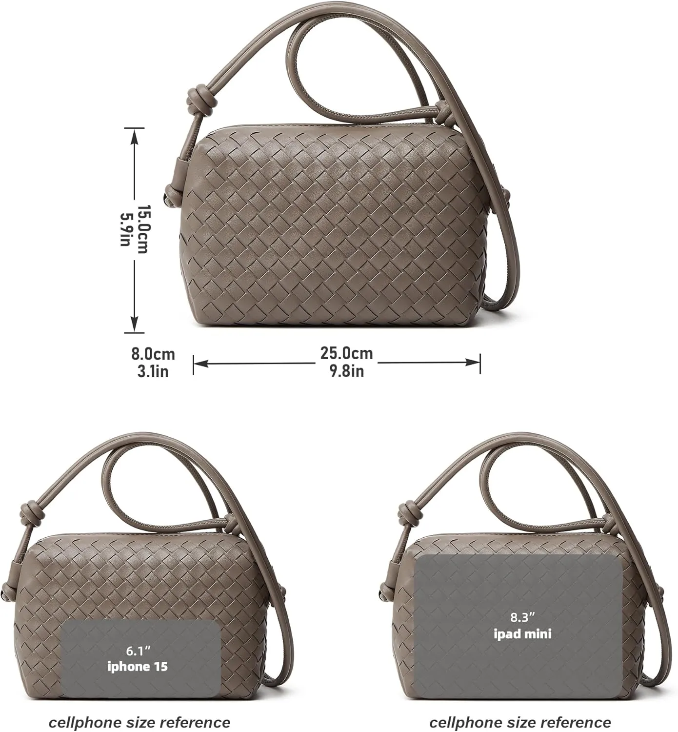 Woven Crossbody Bags for Women: Vegan Leather Purse - Handwoven Small Handbag- Trendy Shoulder Bag
